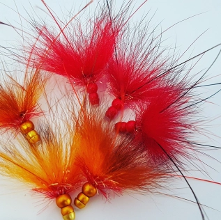 A red and orange pile A red and orange pile